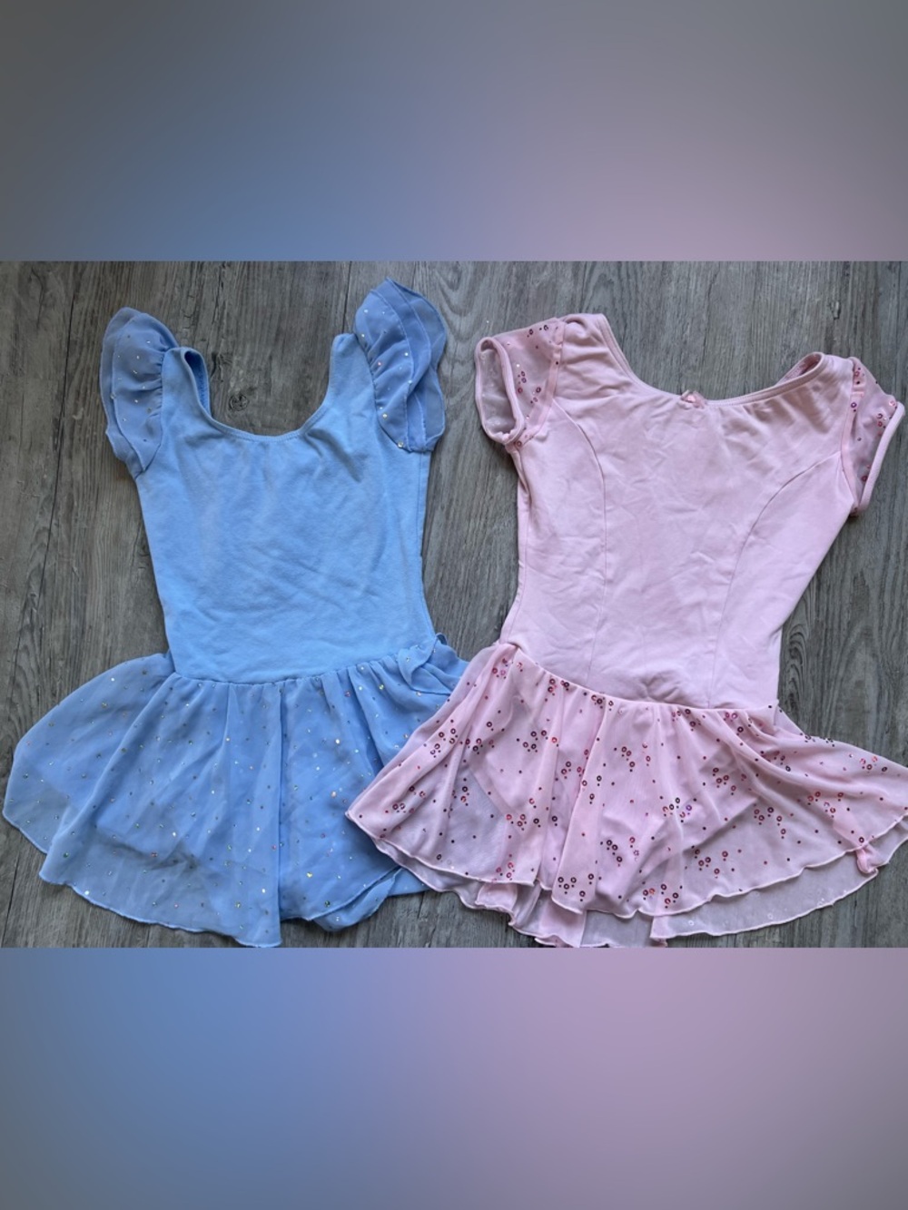 Girls' Ballet Leotards with Skirts - Blue & Pink
